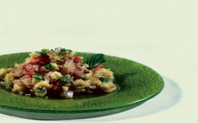 Quinua con zapallito italiano y comino